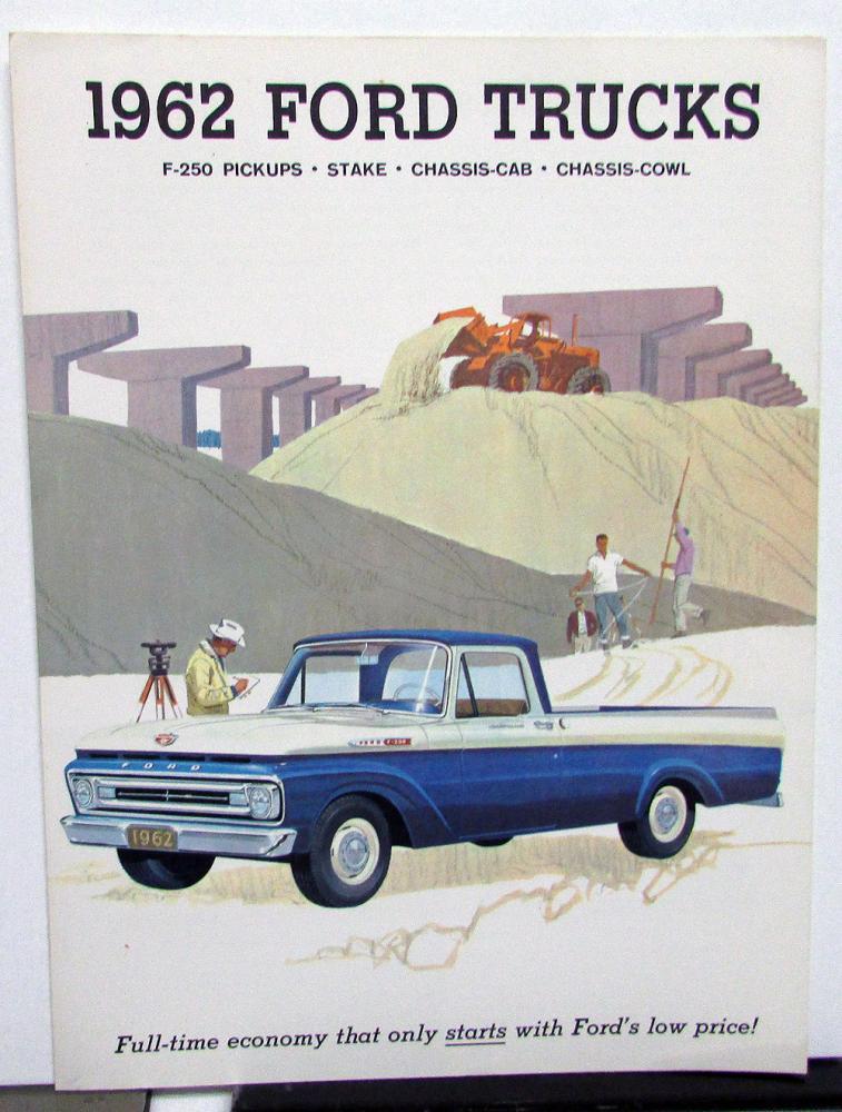 1962 Ford F 250 Pickup Truck Model Sales Folder Brochure & Specifications Orig