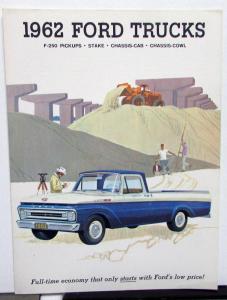 1962 Ford F 250 Pickup Truck Model Sales Folder Brochure & Specifications Orig