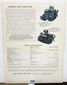 1962 Ford F 250 Pickup Truck Model Sales Folder Brochure & Specifications Orig