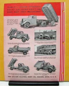 1937 Ford Truck V8 Galion Hydraulic Hoists Sales Brochure