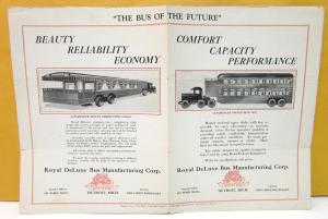 1927 Royal DeLuxe Bus Manufacturing Corp Data Sheet Bus Of The Future Custom