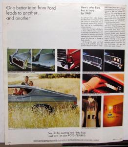 1968 Ford Mustang TBird Torino Falcon Color Oversized Sales Brochure Original