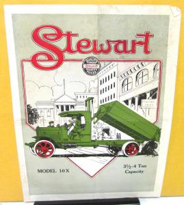 1920-1922 Stewart Trucks Dealer Sales Brochure Original Model 10X 3.5 - 4 Ton