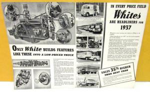 1937 White Truck Dealer Sales Brochure Throttles Wide Open Road Test Rare