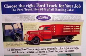 1946 Ford Truck Light Duty & Tonner Sales Folder Mailer Condensed Specs Original