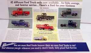 1946 Ford Truck Light Duty & Tonner Sales Folder Mailer Condensed Specs Original