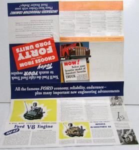 1946 Ford Truck Light Duty & Tonner Sales Folder Mailer Condensed Specs Original