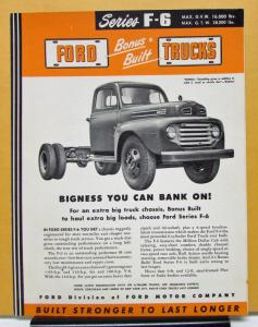 1950 Ford Truck Model F 6 Sales Brochure & Specifications