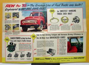 1953 Ford Truck Model F C B P 250 350 500 600 700 750 800 900 Sales Brochure