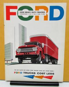 1958 Ford Truck Model F 700 750 800 900 Heavy Duty Sales Brochure Specs Original