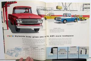 1958 Ford Truck F 100 250 350 Stake Courier Pickup Ranchero Sales Brochure Orig