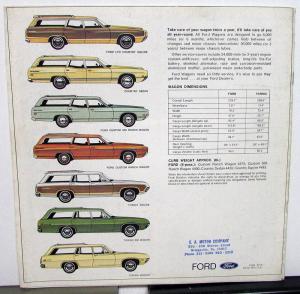 1971 Ford Wagons Torino Custom LTD Country Squire Sales Brochure XL Original