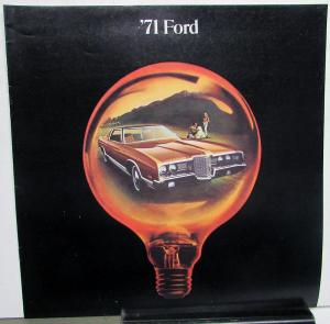 1971 Ford LTD Brougham Galaxie & Custom 500 Wagons Sales Brochure XL Original