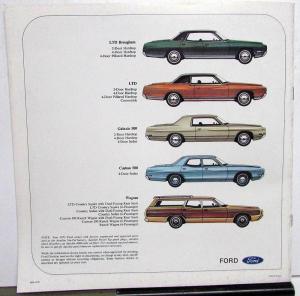 1971 Ford LTD Brougham Galaxie & Custom 500 Wagons Sales Brochure XL Original