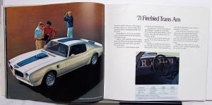 1971 Pontiac Prestige Dealer Brochure Full Line Firebird GTO LeMans White Cover