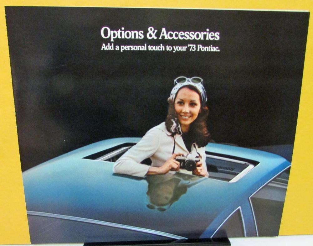 1973 Pontiac Dealer Sales Brochure Folder Options & Accessories Full Line