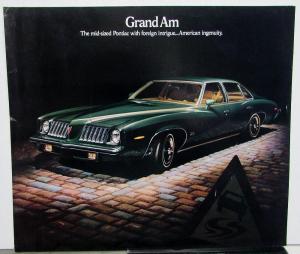 1974 Pontiac Dealer Sales Brochure Folder Grand Am Mid-Sized