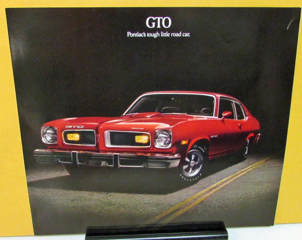 1974 Pontiac Dealer Sales Brochure Folder GTO 2 Door Coupe & Hatchback