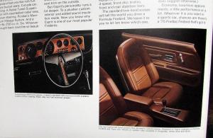 1975 Pontiac Dealer Sales Brochure Firebird Formula Trans Am Red & Silver Cars