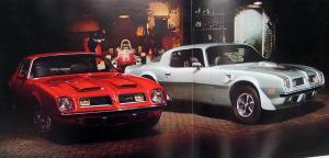 1975 Pontiac Dealer Sales Brochure Firebird Formula Trans Am Red & Silver Cars