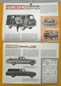 1963 Ford Truck Model Full Line Including Econline Ranchero F 100 Sales Brochure