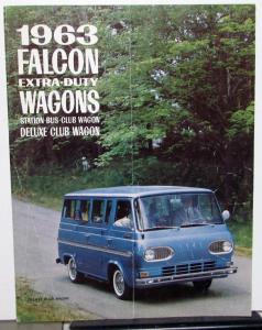 1963 Ford Falcon Extra Duty Deluxe Club Wagon Station Bus Sales Folder & Specs