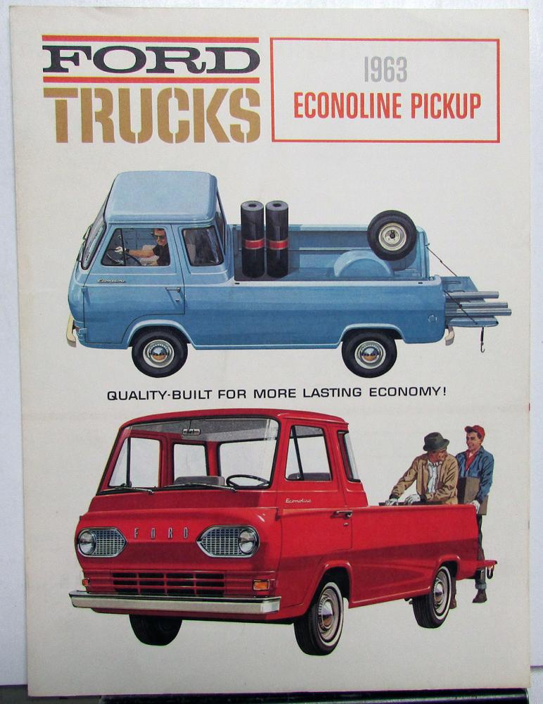 1963 Ford Truck Econoline Pickup Sales Brochure Folder & Specifications Original