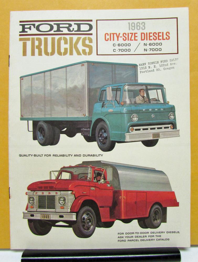 1963 Ford C N 6000 7000 City Size Truck Series Sales Brochure Original