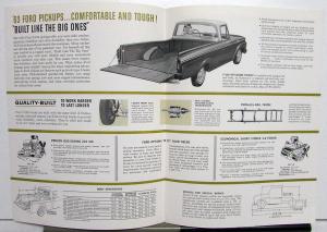1963 Ford F100 Pickup Stake Chassis Truck Sales Brochure Folder Specs Revised