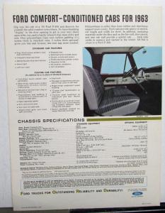 1963 Ford F100 Pickup Stake Chassis Truck Sales Brochure Folder Specs Revised