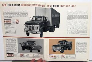 1963 Ford Gas Heavy Duty Trucks Series F N C 700 750 800 Sales Brochure Original
