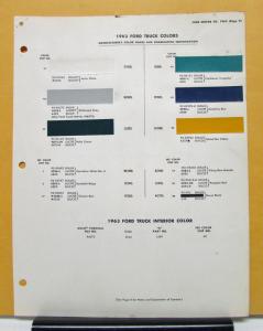 1963 Ford Truck Paint Chips By DuPont Original