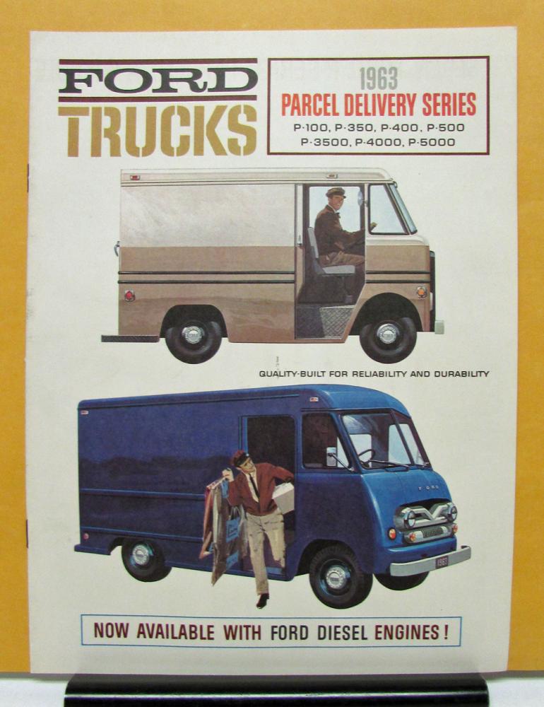 1963 Ford Trucks Models P 100 350 400 500 3500 4000 Parcel Delivery Sales Folder
