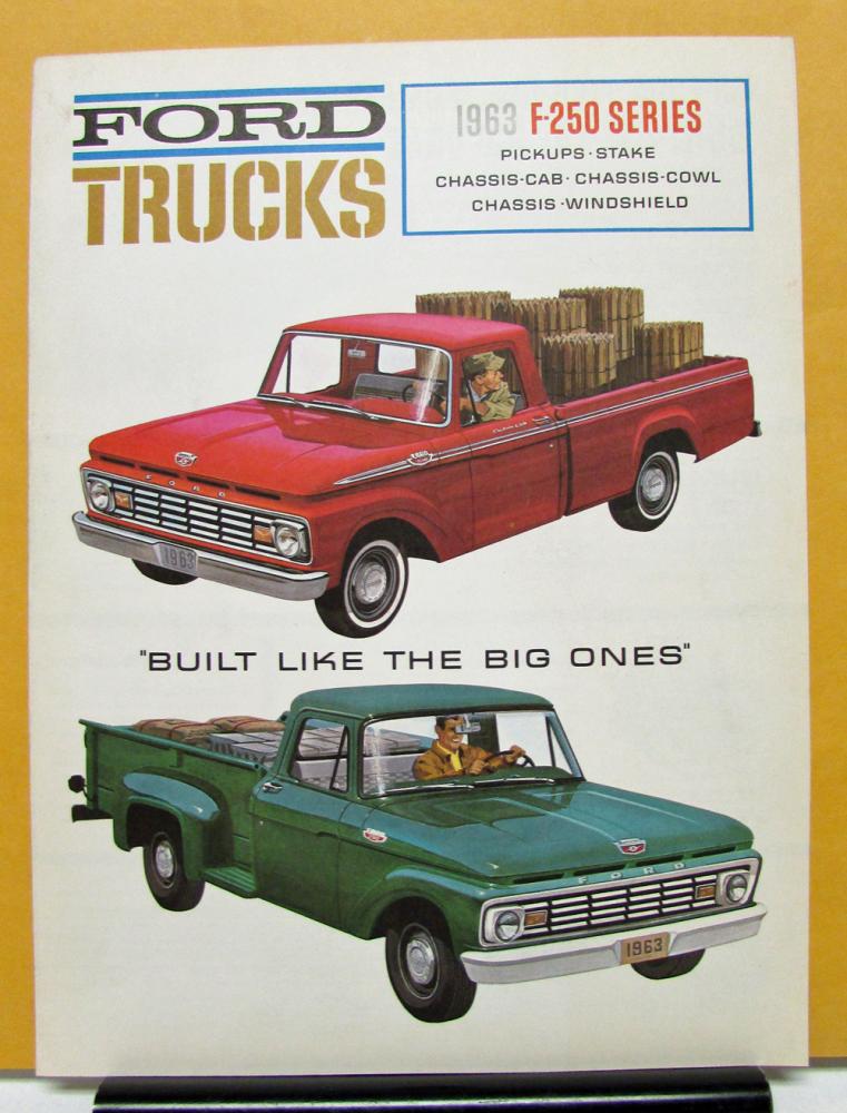 1963 F 250 Pickup Truck Sales Brochure Folder with Specifications Original