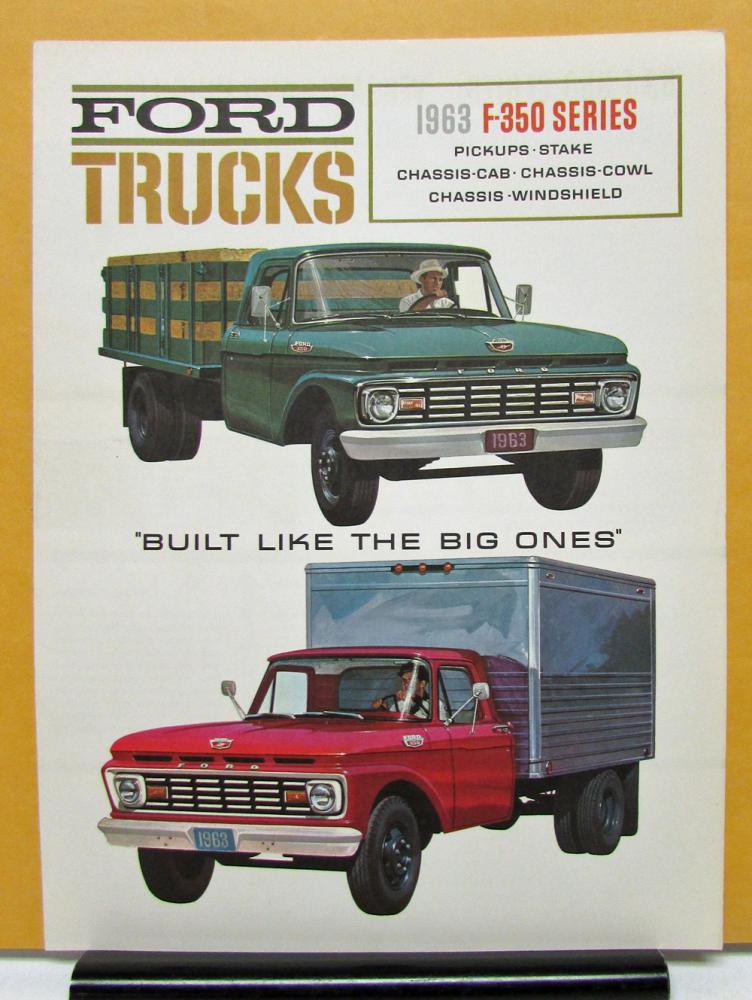 1963 Ford F 350 Truck Pickup Stake Chassis Sales Brochure Folder Specifications