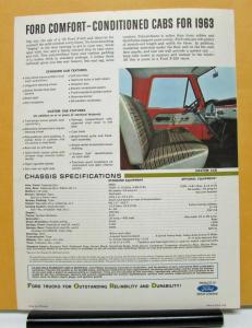 1963 Ford F 350 Truck Pickup Stake Chassis Sales Brochure Folder Specifications