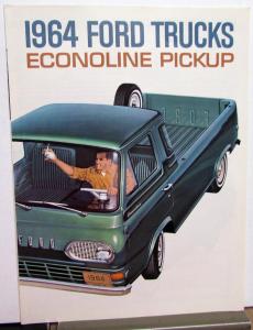 1964 Ford Econoline Pickup Sales Brochure Folder & Specifications Revised 2/64