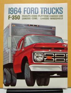 1964 Ford F 350 Truck Pickup Stake Chassis Platform Specs Sales Brochure Folder