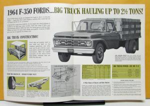 1964 Ford F 350 Truck Pickup Stake Chassis Platform Specs Sales Brochure Folder