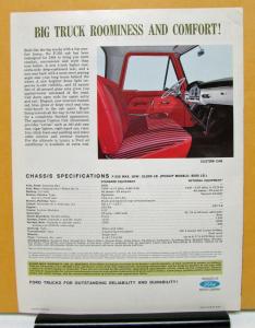 1964 Ford F 350 Truck Pickup Stake Chassis Platform Specs Sales Brochure Folder