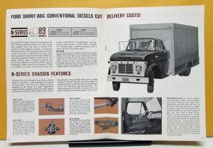 1964 Ford Diesel C- N- 6000 & 7000 City Size Trucks Sales Brochure Original