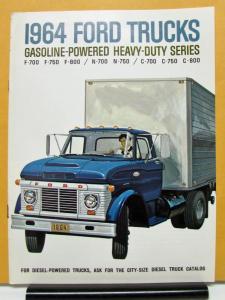1964 Ford Gasoline Heavy Duty Truck Series F N C 700 750 800 Sales Brochure Orig