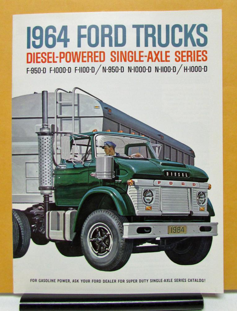 1964 Ford Truck Series F N H 950 1000 1100 Diesel Powered Sales Brochure Orig