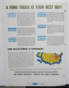 1965 Ford C N 6000 7000 City Size Diesel Beverage Delivery Trucks Sales Brochure
