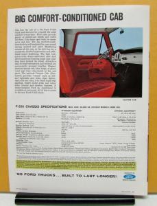 1965 Ford F350 Pickup Stake Platform Chassis Sales Brochure FOLDER Original