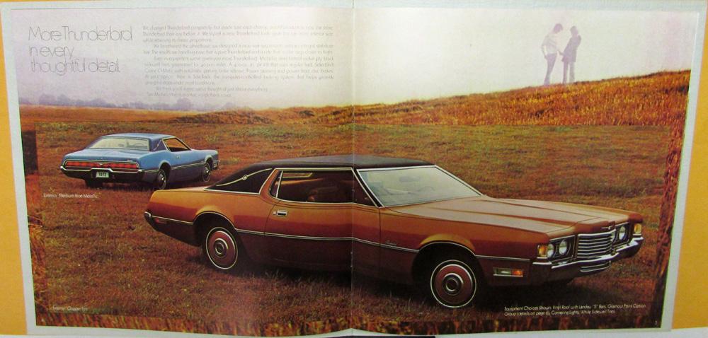 1972 Ford Thunderbird HT Landau S Sunroof Prestige XL Sales Brochure Original