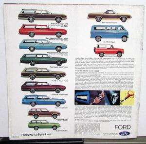 1972 Ford Wagons Gran Torino Pinto Rec Vehicals Wagonmaster XL Sales Brochure