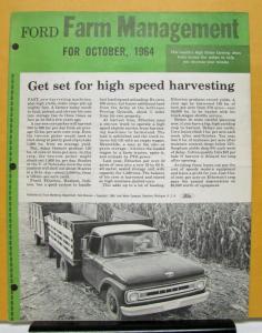 1964 Ford Truck Farm Management Oct Ed Featuring F 350 Original