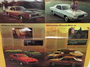 1972 Ford T Bird Mustang Torino Pinto Maverick Full Line XL Sales Brochure
