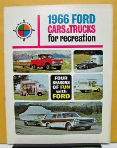 1966 Ford Car Truck RV Brochure Pickup TBird Bronco Wagon Van F 100 250 350 Orig